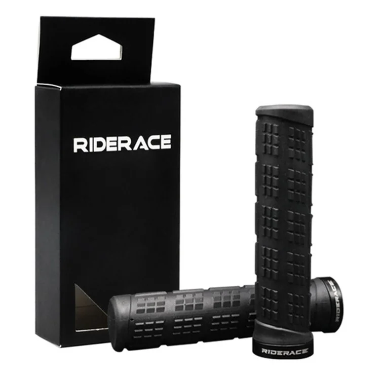 RIDERACE RR9083 Non-Slip Silicone Bicycle Handlebar Grips Shock Absorbing Bike Handle Cover - Black