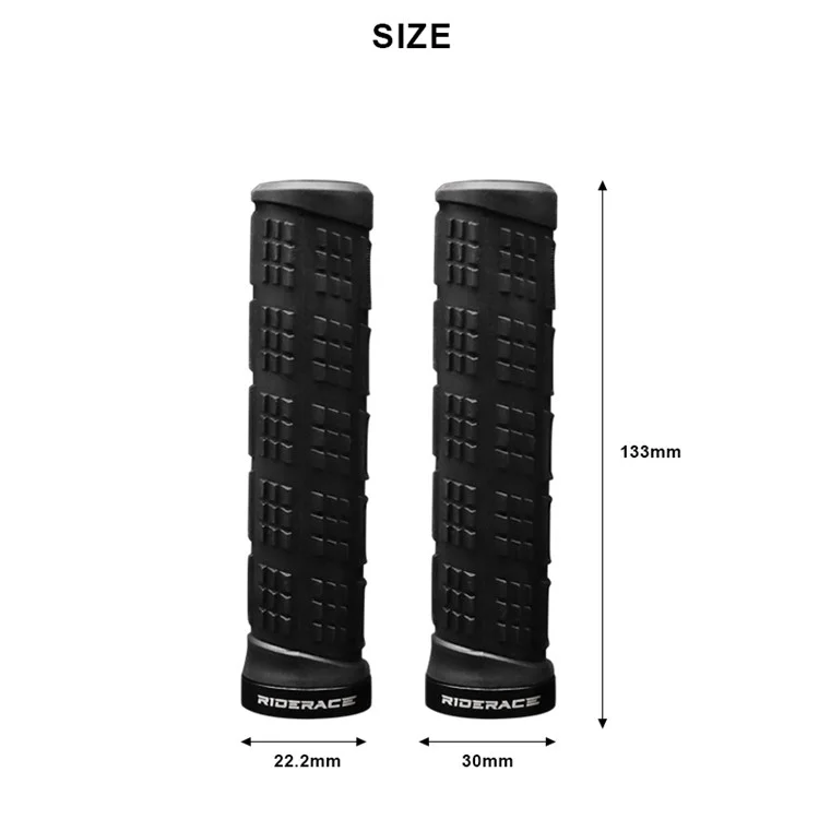 RIDERACE RR9083 Non-Slip Silicone Bicycle Handlebar Grips Shock Absorbing Bike Handle Cover - Red