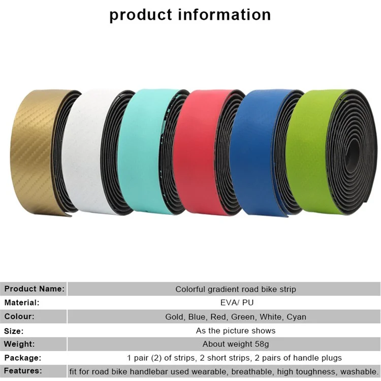 RIDERACE RR9256 2Pcs Road Bike Bar Tape PU Leather + EVA Shock Absorption Bicycle Handlebar Tape - Red