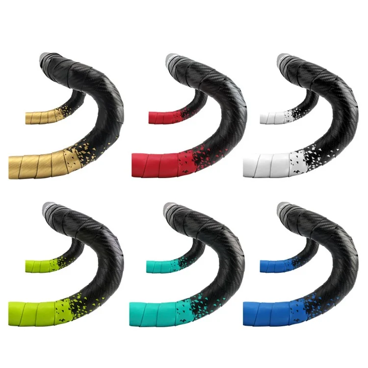 RIDERACE RR9256 2Pcs Road Bike Bar Tape PU Leather + EVA Shock Absorption Bicycle Handlebar Tape - Red