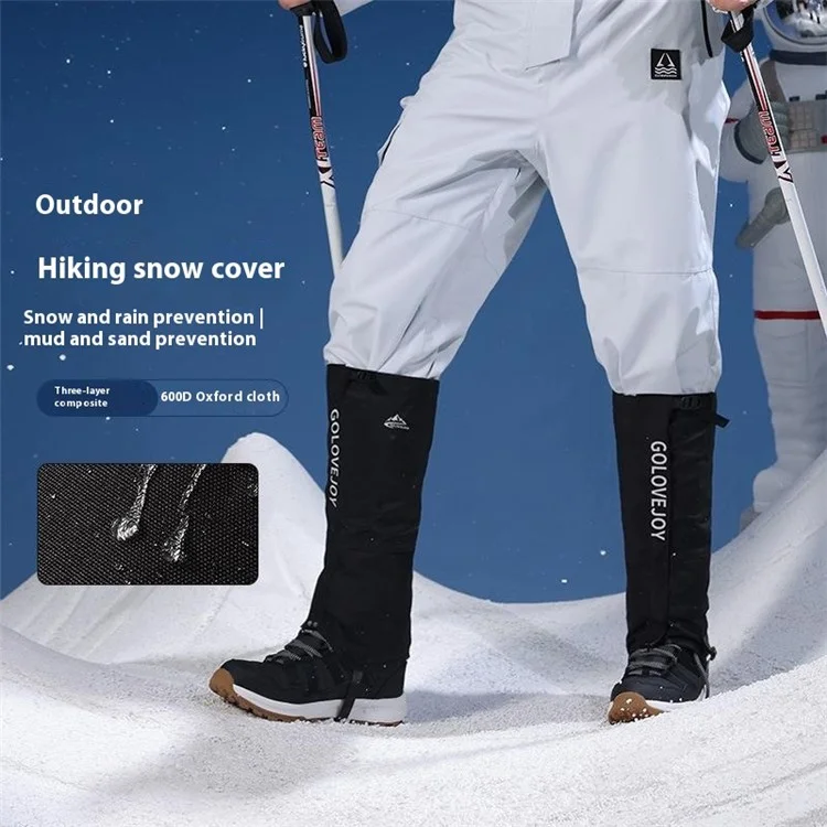GOLOVEJOY HX39 1 Pair Plush Lining Waterproof Leg Gaiters Outdoor Hiking Climbing Skiing Leg Cover - Orange M