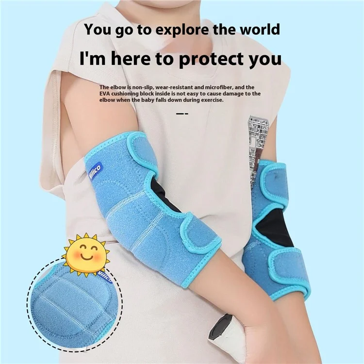 VILICO AB072 1PCS Children Youth Protective Elbow Pad Breathable Crashproof Sleeve One Size for Skating Bike Scooter Riding Biking - Blue