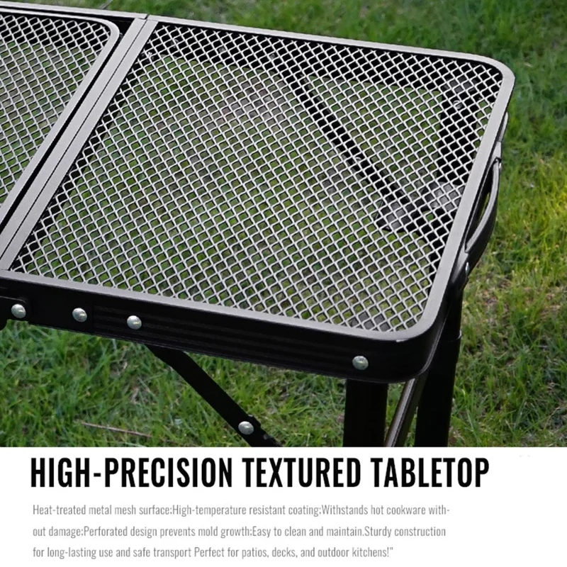 Outdoor Folding IGT Table Barbecue Mesh Table Lightweight Camping Height Adjustable Mesh Table, Size M