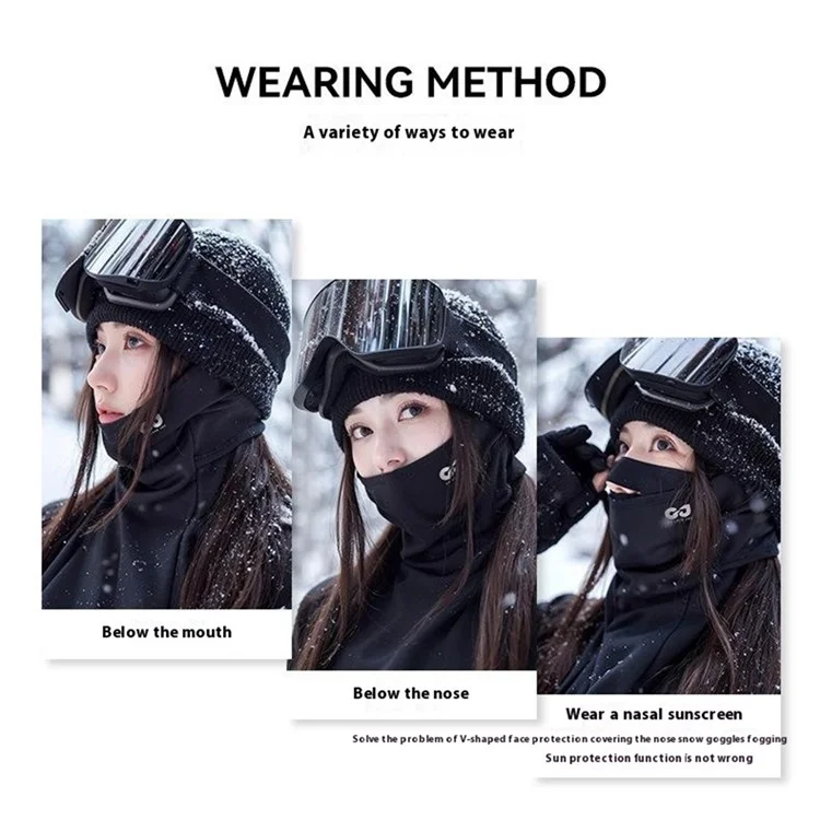 GOLOVEJOY DTJ52 Dual Opening Winter Ski Face Mask Quick-Dry Windproof Warm Headgear for Outdoor Cycling