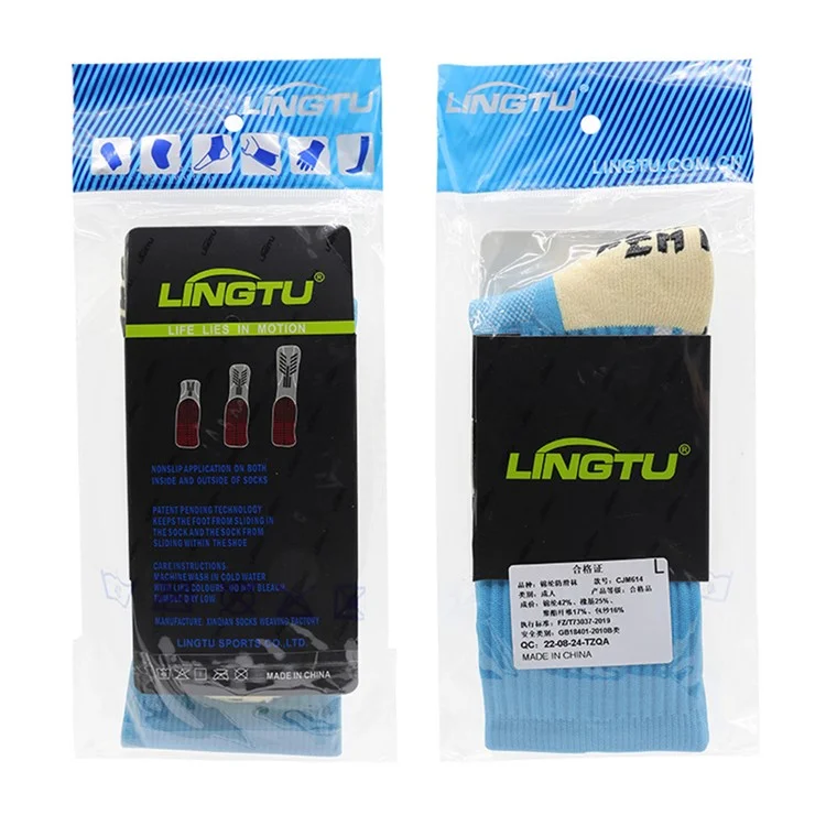 LINGTU CJM614 Calzini da calcio professionali antiscivolo per tubo medio autunno inverno per uomini e donne, taglia M - Rosso