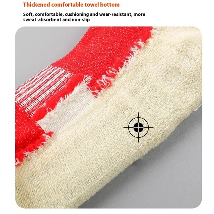 LINGTU CJM614 Calzini da calcio professionali antiscivolo per tubo medio autunno inverno per uomini e donne, taglia M - Rosso