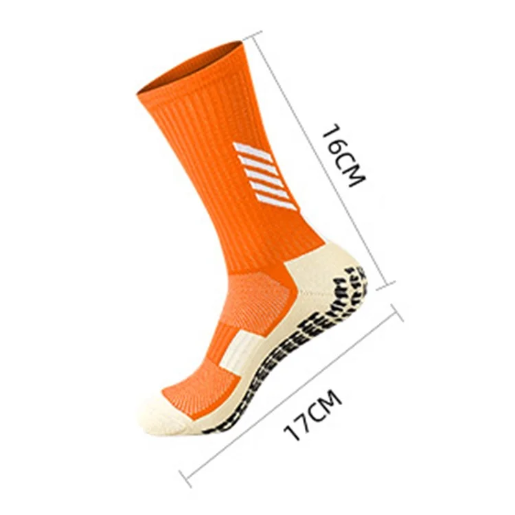 LINGTU CJM614 Calzini da calcio professionali antiscivolo per tubo medio autunno inverno per uomini e donne, taglia M - Rosso