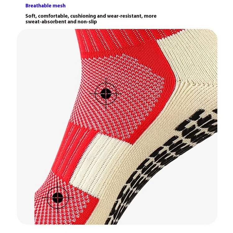 LINGTU CJM614 Calzini da calcio antiscivolo per autunno e inverno da uomo e donna, tubo medio professionale, taglia XL - Nero