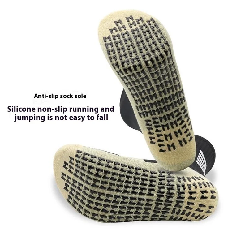 LINGTU CJM614 Calzini da calcio antiscivolo per autunno e inverno da uomo e donna, tubo medio professionale, taglia XL - Nero