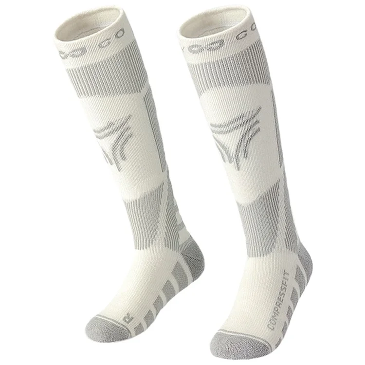 GOLOVEJOY DRWZ07 For Children Autumn Winter Sports Socks High Tube Compression Ski Socks - Grey / Size 28-33