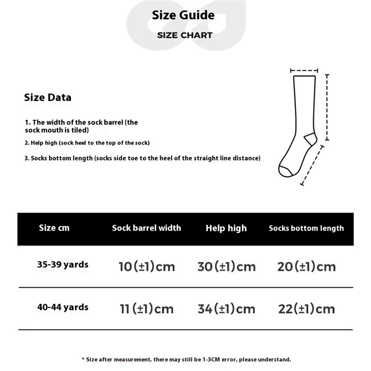 GOLOVEJOY DWZ10 Shock Absorption Autumn Winter Sports Socks High Tube Compression Ski Socks - Black / Size 35-39