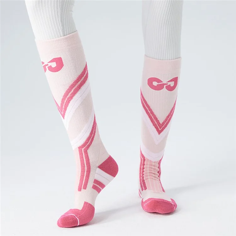 GOLOVEJOY DWZ10 Shock Absorption Autumn Winter Sports Socks High Tube Compression Ski Socks - Black / Size 35-39