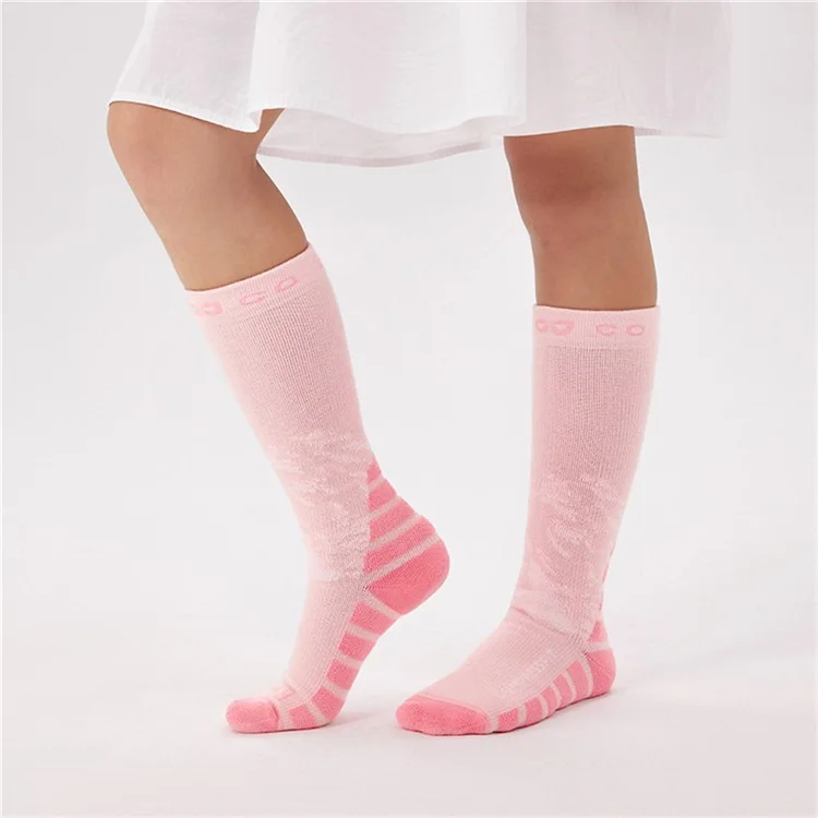 GOLOVEJOY DRWZ08 Middle Tube Ski Socks for Children Autumn Winter Compression Sports Socks - White / Size 34-38