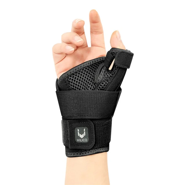 Protège-poignet VILICO AB044 1 pièce, support pour poignet foulé, sangle de sport et de fitness, bande de poignet respirante en maille - Noir