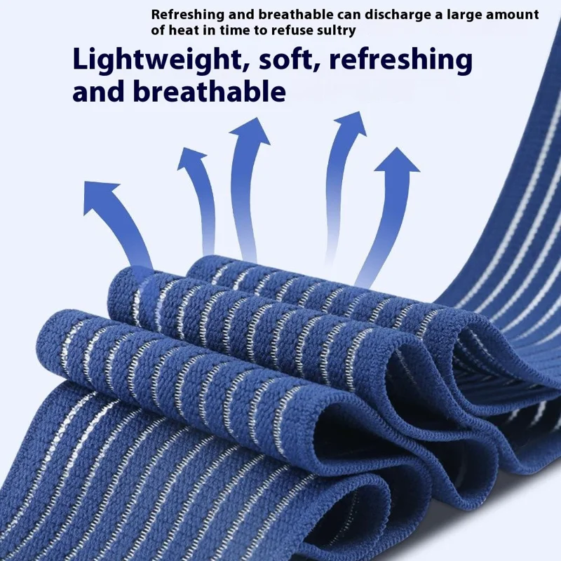AB122 200cm Outdoor Sports Knee Thigh Wrap Elastic Compression Strap Fixing Bandage Knee Guard - Blue