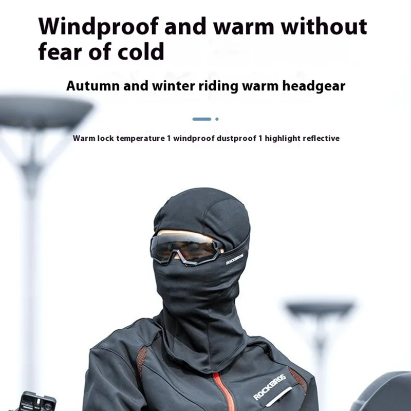 ROCKBROS Outdoor Cycling Windproof Face Mask Winter Thermal Balaclava Helmet Liner Cap - White
