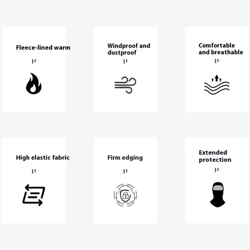 ROCKBROS Outdoor Cycling Windproof Face Mask Winter Thermal Balaclava Helmet Liner Cap - White