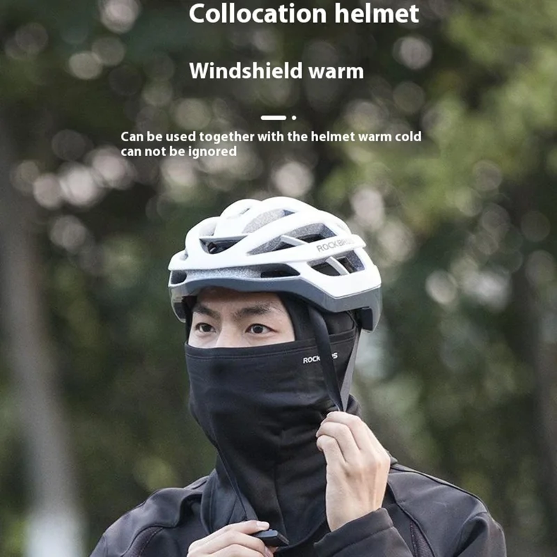 ROCKBROS Outdoor Cycling Windproof Face Mask Winter Thermal Balaclava Helmet Liner Cap - White