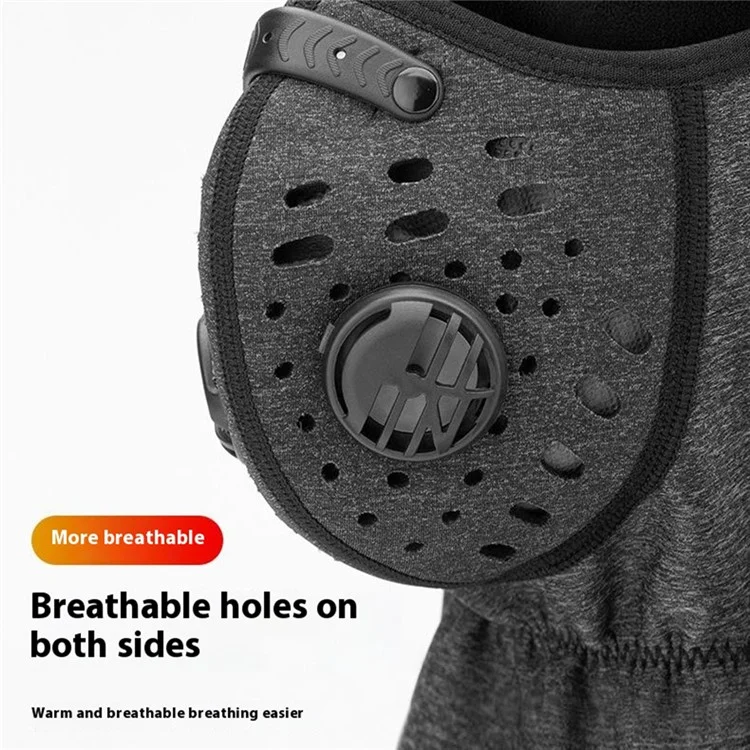 ROCKBROS LF7127 Winter Motorcycle Cycling Headgear Mask with Filter Windproof Warm Face Neck Cover - Black