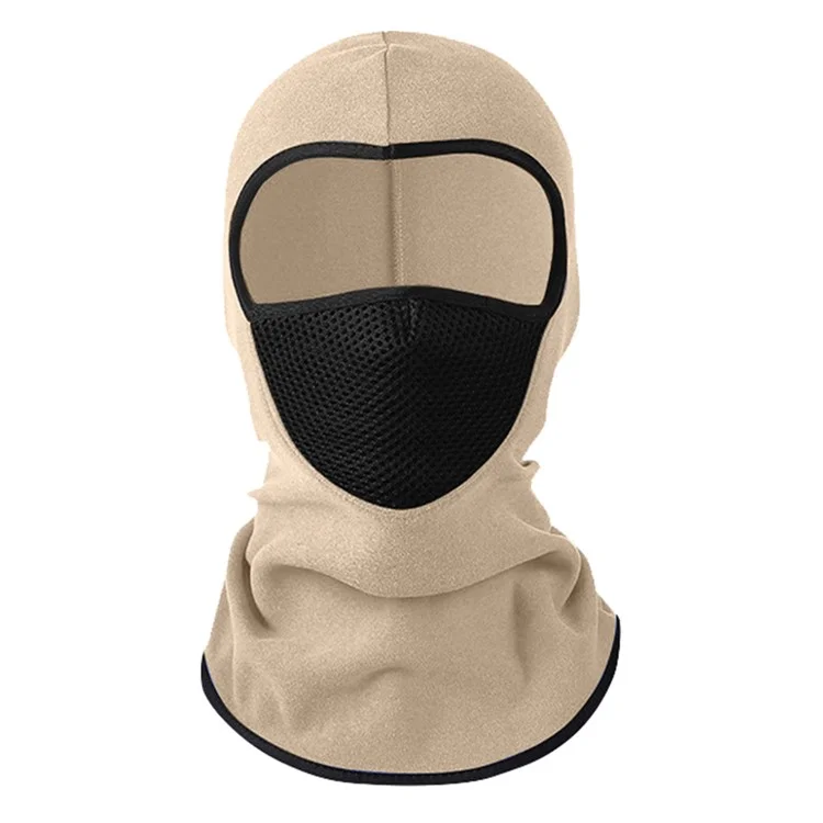 25x40cm Winter Cycling Balaclava Windproof Full Face Mask Outdoor Sports Thermal Neck Gaiter - Apricot