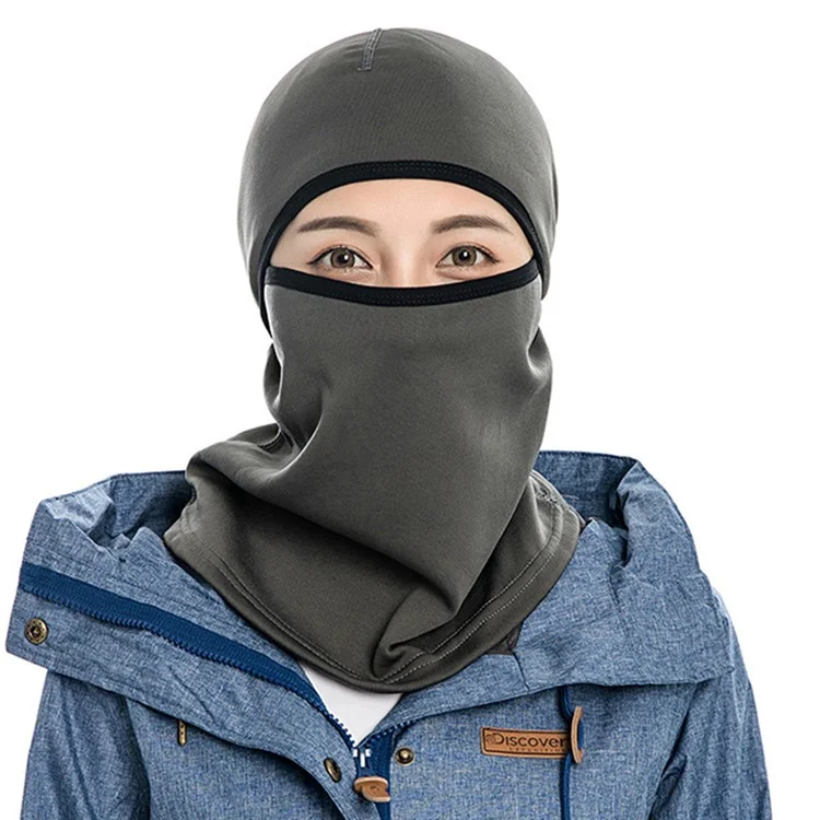 Cagoule d'hiver chaude, masque pour le vélo et la moto, protection pour le cou et le visage, anti-vent - Gris