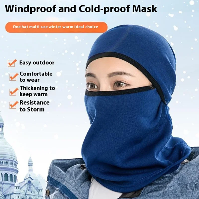 Winter Warm Balaclava Mask Bike Motorcycle Face Neck Cover Windproof Headwear - Navy Blue