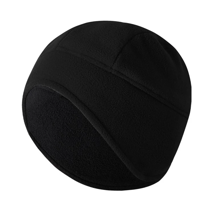 Winter Warm Hat Ear Protection Polar Fleece Windproof Cap for Outdoor Cycling - Black