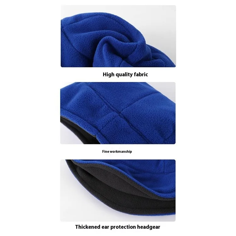 Winter Warm Hat Ear Protection Polar Fleece Windproof Cap for Outdoor Cycling - Black