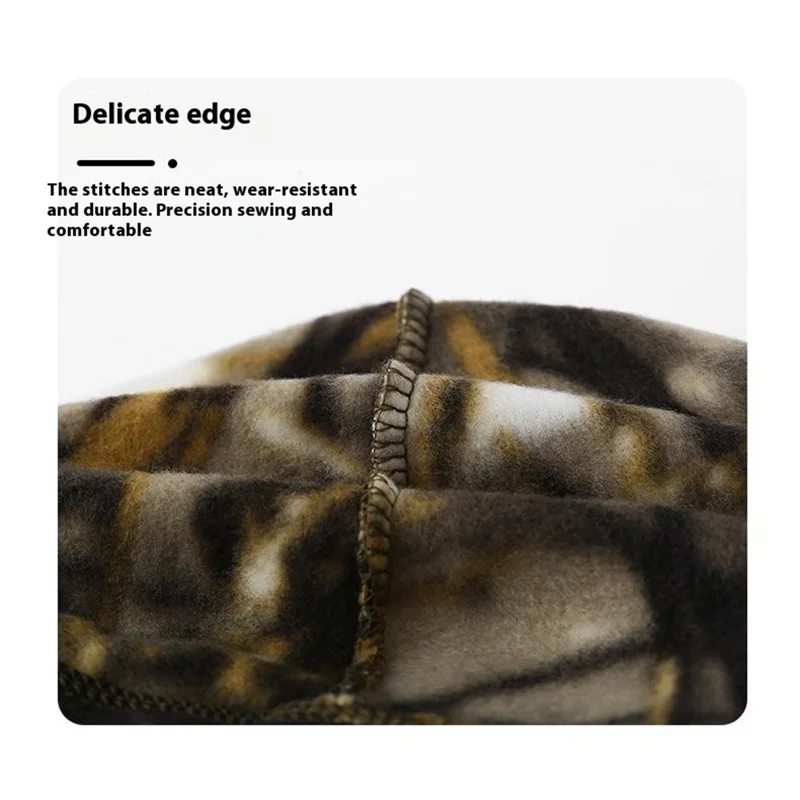 Autumn Winter Thermal Beanie Hat Polar Fleece Helmet Liner Cap for Outdoor Skiing Hiking - Jungle Camouflage