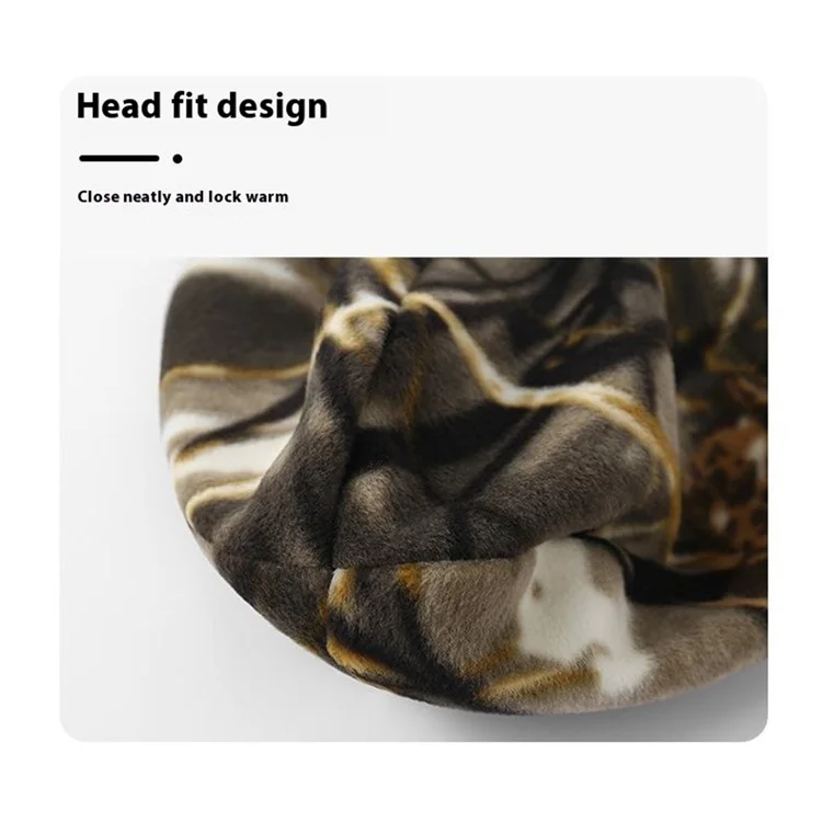 Gorro de lana térmico para otoño e invierno, forro polar, casco, para esquí y senderismo al aire libre - Verde camuflaje