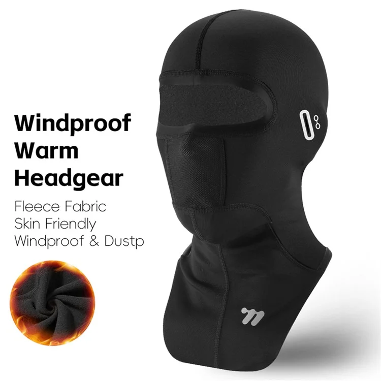 WEST BIKING YP0201441 Cobertura facial e de pescoço de inverno para ciclismo, com orifício para óculos - Preto
