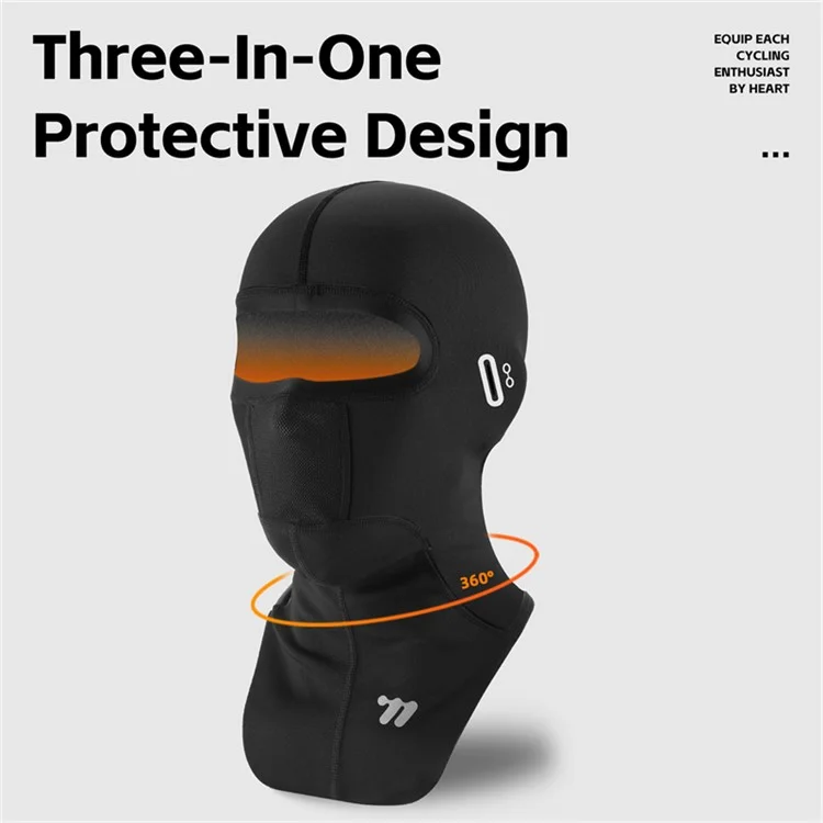 WEST BIKING YP0201441 Cobertura facial e de pescoço de inverno para ciclismo, com orifício para óculos - Preto