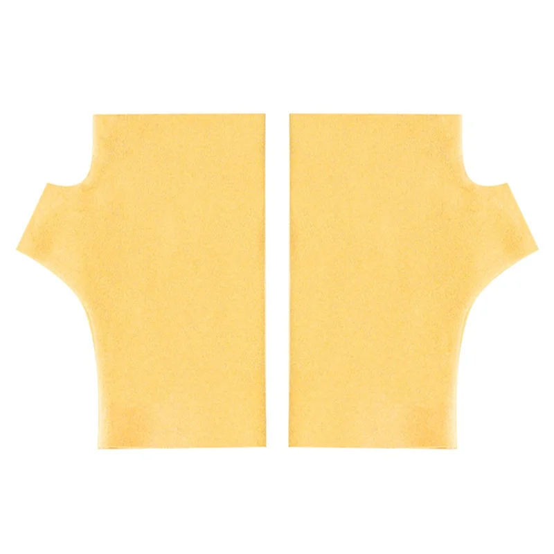 1 Pair Autumn Winter Fingerless Gloves Cycling Running Joint Protection Warm Gloves - Lemon Yellow