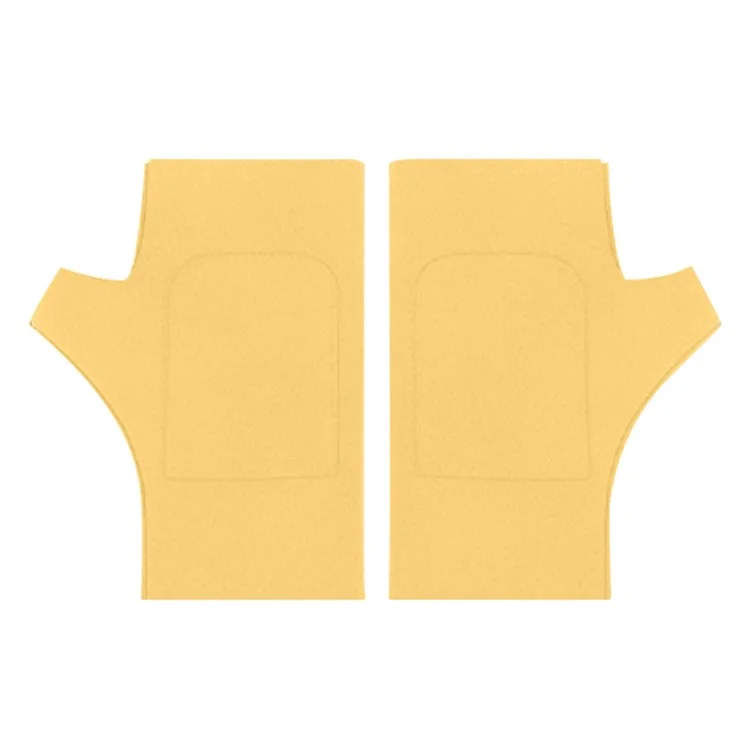1 Pair Autumn Winter Fingerless Gloves Cycling Running Joint Protection Warm Gloves - Lemon Yellow / with Pocket