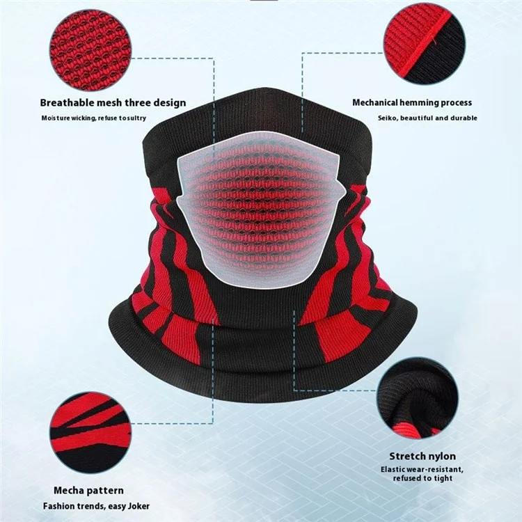 Breathing Hole Cycling Mask Ski Sports Neck Cover Motorcycle Windproof Warm Neckband - Red