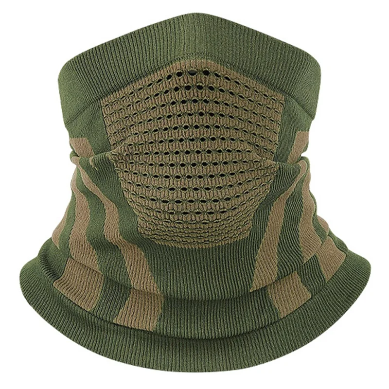 Autumn Winter Breathable Neck Gaiter for Outdoor Cycling Skiing Windproof Half Face Mask - Army Green