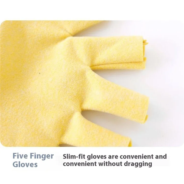 1 Pair Warm Half-finger Gloves Students Writing Cold Weather Protection Anti Arthritis Gloves - Apricot
