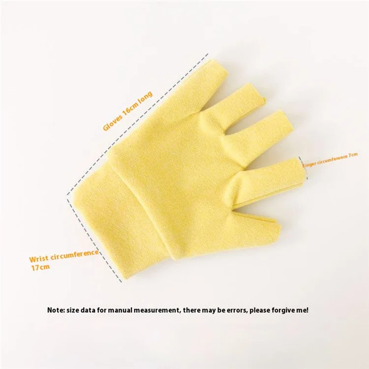 1 Pair Warm Half-finger Gloves Students Writing Cold Weather Protection Anti Arthritis Gloves - Apricot