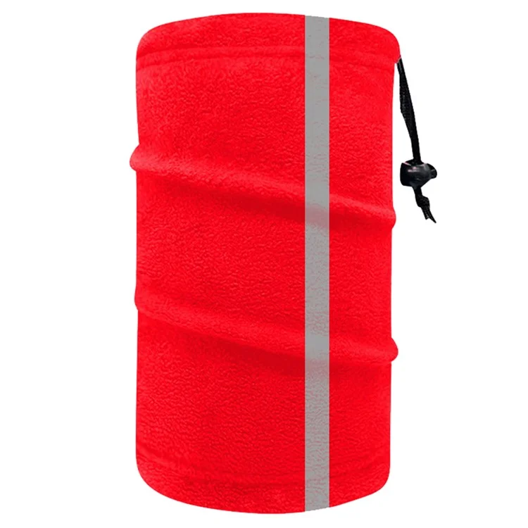 Single Layer Winter Cycling Polar Fleece Neck Gaiter Mask Reflective Motorcycle Warm Neck Cover - Red