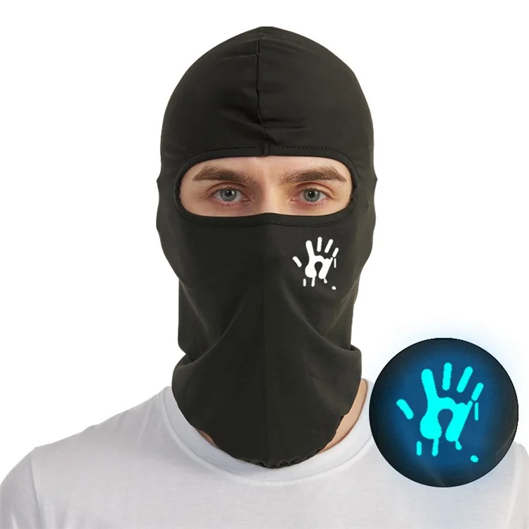 Full Face Mask for Men Women Breathable Ice Silk Sun Protection Motorcycle Cycling Balaclava Cap - Luminous Handprint