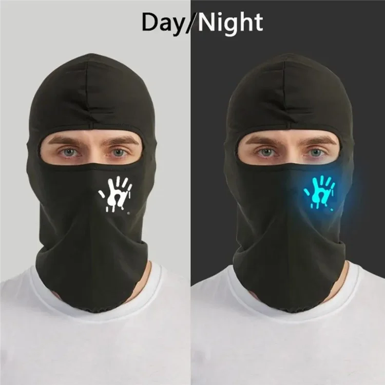 Full Face Mask for Men Women Breathable Ice Silk Sun Protection Motorcycle Cycling Balaclava Cap - Luminous Handprint