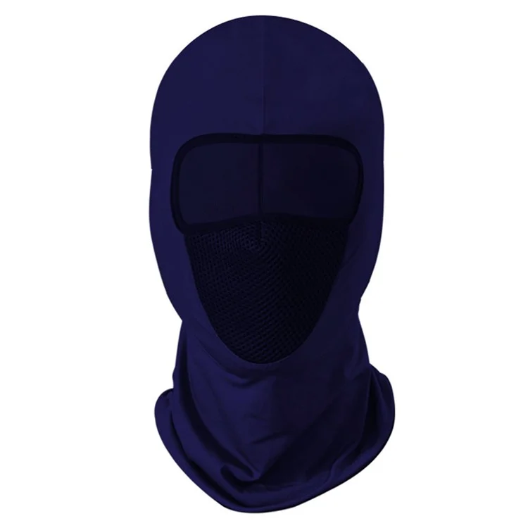 Unisex Tactical Balaclava for Motorcycle Riding Outdoor Sports Breathable Mesh Ice Silk Face Mask - Navy Blue