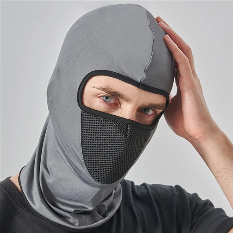 Unisex Tactical Balaclava for Motorcycle Riding Outdoor Sports Breathable Mesh Ice Silk Face Mask - Navy Blue
