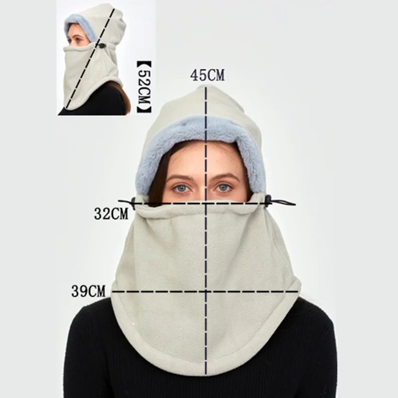 M-2460 Winter Polar Fleece Balaclava Snood Outdoor Skiing Thermal Windproof Face Mask Neck Gaiter