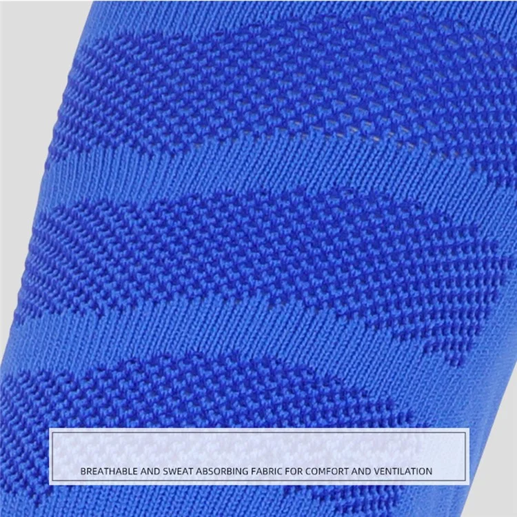 LINGTU CJM621 Meias de futebol para crianças, antiderrapantes e de tubo alto, para outono e inverno, tamanho S: 28-33 - Azul