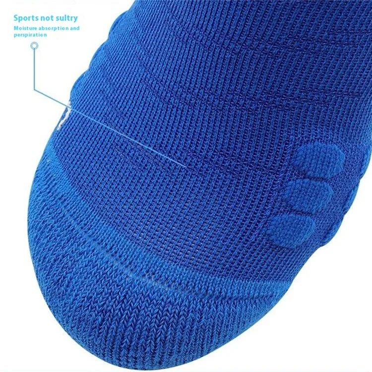 PORFIN JCB3010 1 Pair Sports Socks Unisex Breathable Basketball Running Cycling Mid Calf Socks - Blue / M