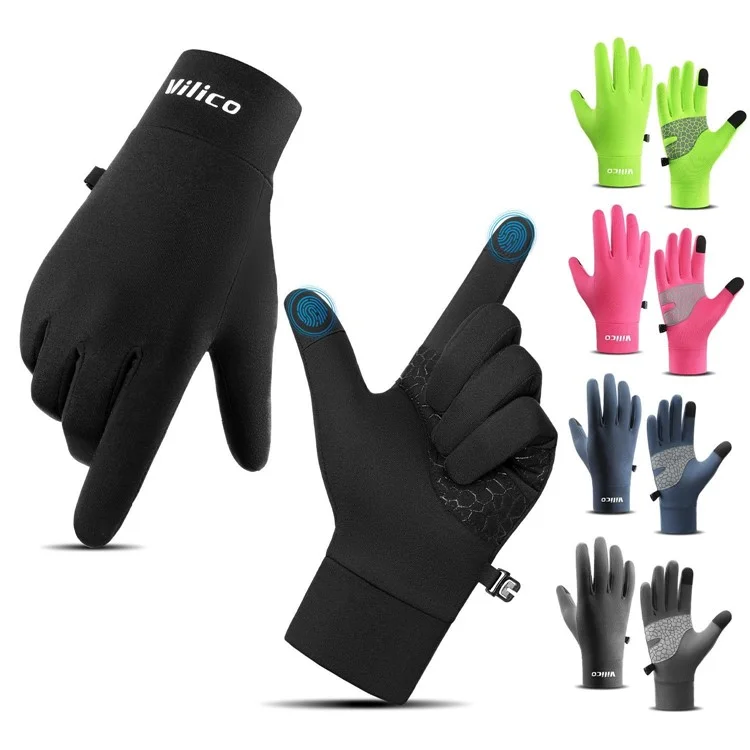 Vilico Thin Touchscreen Cycling Gloves S / M Warm Knit Sports Gloves for Outdoor Running Winter Use