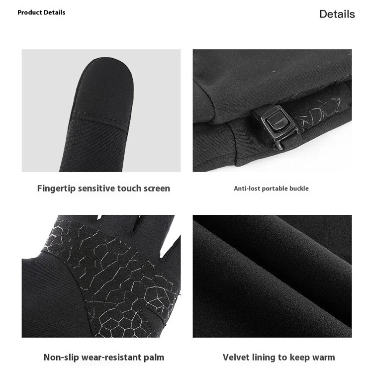 Vilico Thin Touchscreen Cycling Gloves S / M Warm Knit Sports Gloves for Outdoor Running Winter Use