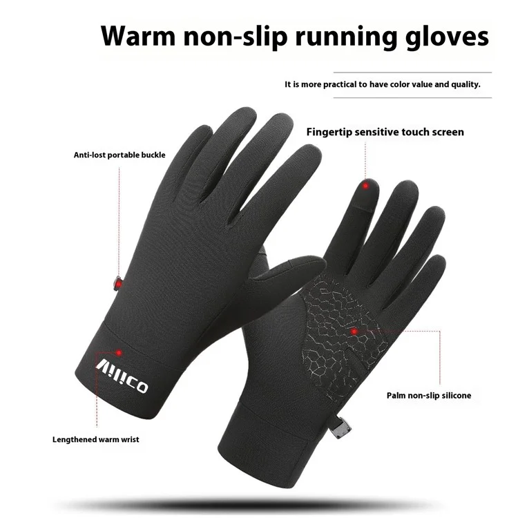 Vilico Thin Touchscreen Cycling Gloves S / M Warm Knit Sports Gloves for Outdoor Running Winter Use