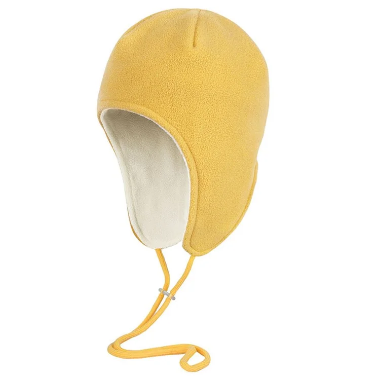 Winter Sports Skiing Cycling Double-Layer Hat Extended Earmuff Design Warm Windproof Polar Fleece Cap - Yellow
